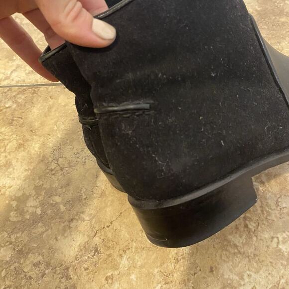 Rag & Bone Aston Suede Leather Short Ankle Biker Boot Black Womens Size 6.5 - Picture 10 of 12